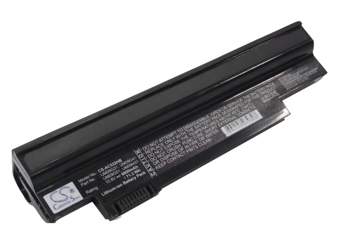 Акумулятор Acer AO532h-21b, AO532h-21r, AO532h-21s, AO532h-2223, AO532h-2226, AO532h-2730, AO532h-2964, AO532h-2Db, AO532h-2Dr, AO532h-2Ds, Aspire One 532H, Aspire One 532H-2067, Aspire one 532h-21b, Aspire one 532h-21r, Aspire one 532h-21s, Aspire - Зображення 2