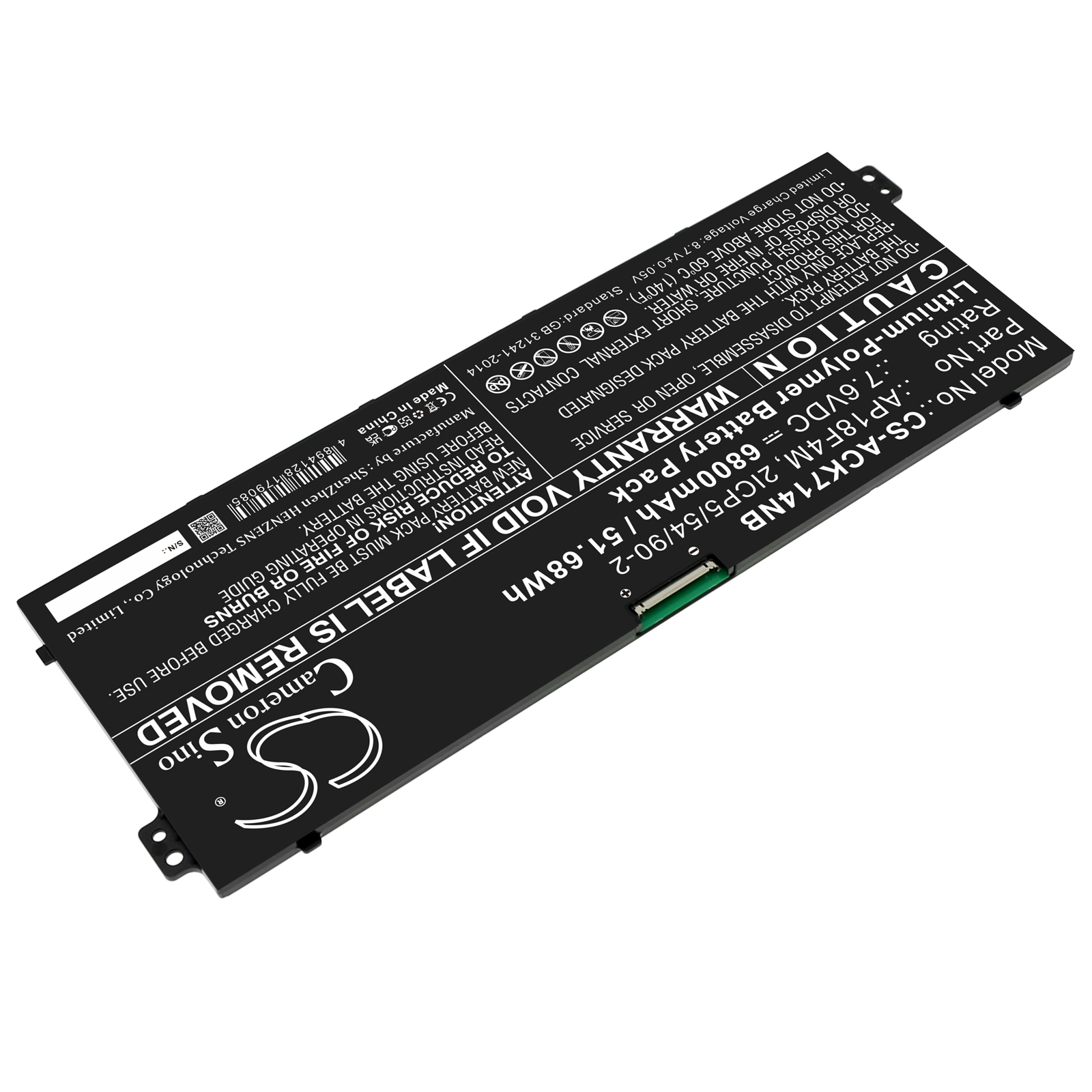 Акумулятор Acer CChromebook 715 CB715-1W-57CC, Chromebook 714 CB714-1W-3313, Chromebook 714 CB714-1W-552W, Chromebook 714 CB714-1W-591H, Chromebook 714 CB714-1W-P3CK, Chromebook 714 CB714-1W-P55M, Chromebook 714 CB714-1W-P5SR, Chromebook 714 - Зображення 2