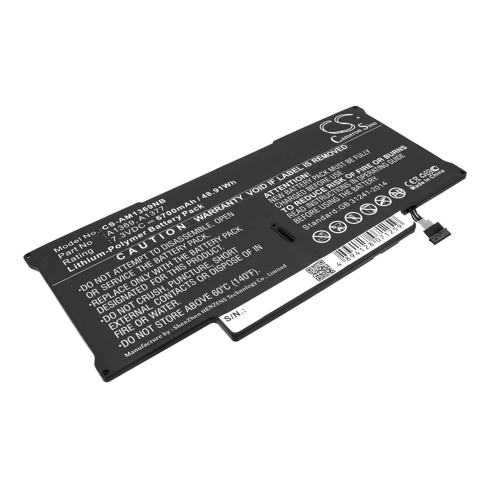 Акумулятор Apple Macbook Air 13.3 MC503B/A, Macbook Air 13.3 MC503E/A, Macbook Air 13.3 MC503LL/A, Macbook Air 13.3 MC503LZ/A, Macbook Air 13.3 MC503ZP/A, Macbook Air 13.3" A1369, Macbook Air 13.3" A1369 Late 2, Macbook Air 13.3" MC503, Macbook Air