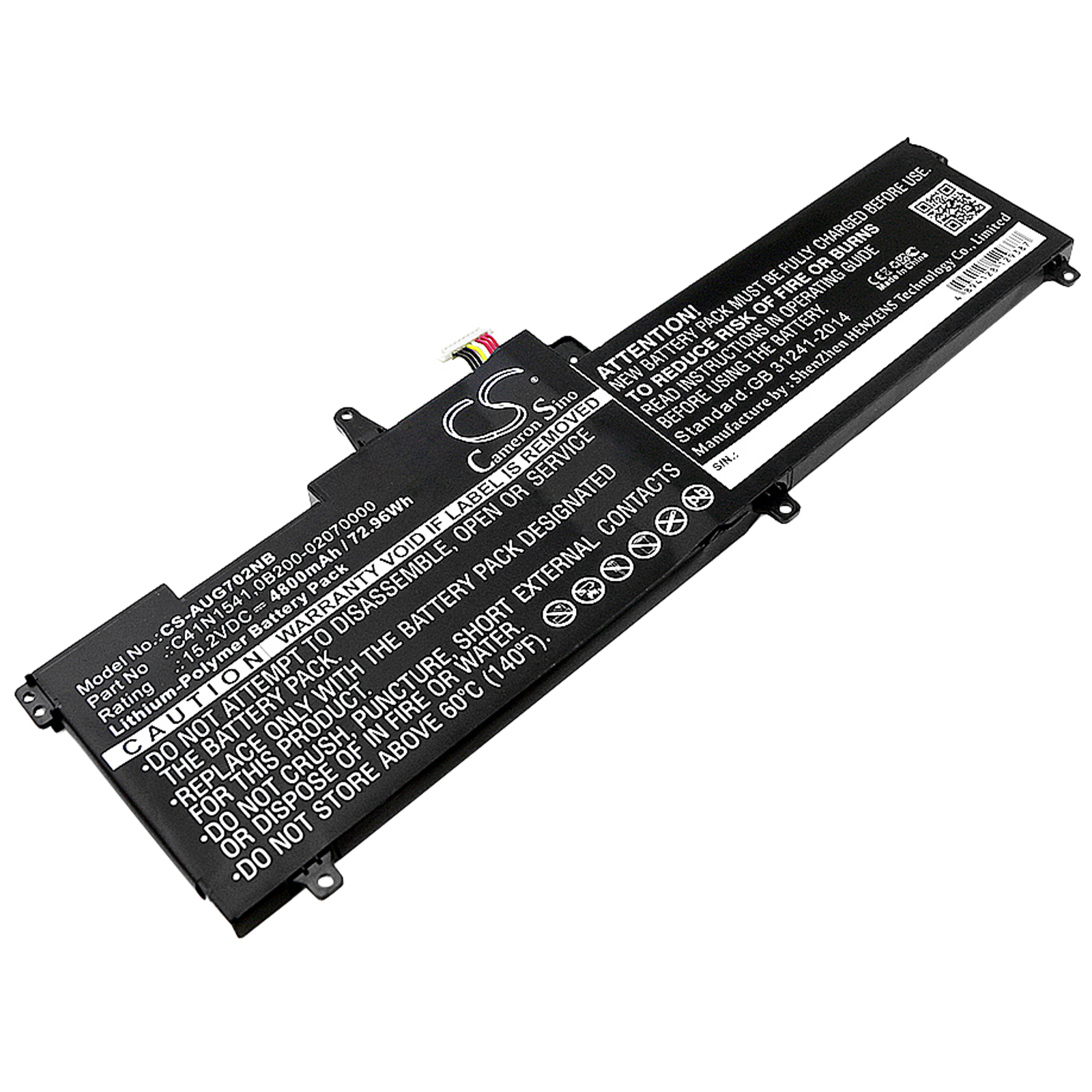 Акумулятор Asus G702VM, G702VM-GC045T, G702VM-GC071T, G702VM-GC072T, G702VM-GC074T, G702VM-GC077T, G702VM-GC318, G702VMK, G702VS, G702VS-BA042T, G702VS-BA076T, G702VS-BA125T, G702VS-BA148T, G702VS-BA172T, G702VSK, G702VT, G702VT-GC006T, GL702,