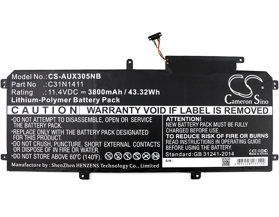 Акумулятор Asus U305CA6Y30, U305F 13.3 inch, U305FA5Y10, U305FA5Y71, U305L, UX305CA, UX305CA-1A, UX305CA-1B, UX305CA-1C, UX305CA-2A, UX305CA-2C, UX305CA-3C, UX305FA, UX305FA-1A, UX305FA-1B, UX305FA-1C, UX305FA-2A, ZenBook U305CA-6Y30, Zenbook - Зображення 3
