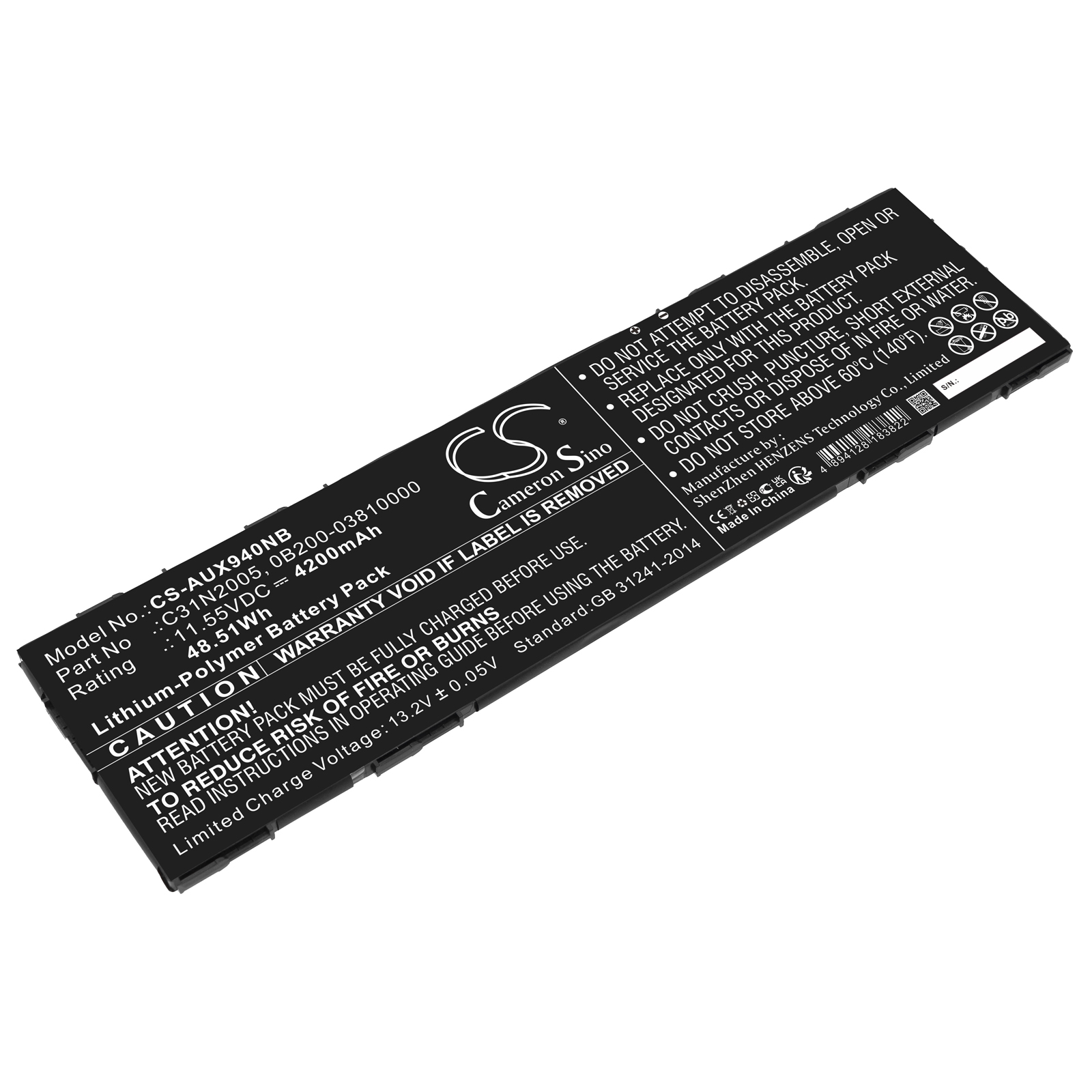 Акумулятор Asus B3402FEA, B3402FEA-FVP1333R, B3402FEA-FVP1635R, ChromeBook CX9, Chromebook CX9 CX9400CEA DS762, Chromebook CX9 CX9400CEA GE566, Chromebook CX9 CX9400CEA HU003, Chromebook CX9 CX9400CEA-DB51-, Chromebook CX9 CX9400CEA-DS566,