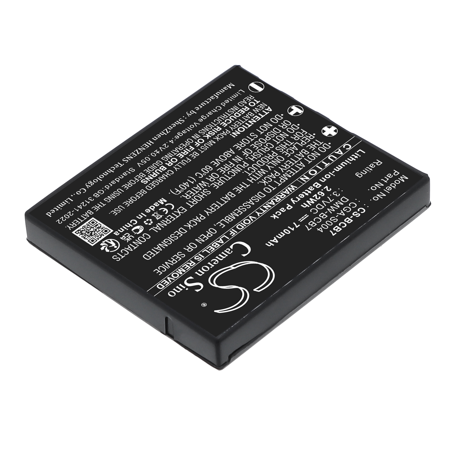 Акумулятор Panasonic DMC-FX2B, DMC-FX2EBS, DMC-FX2EG-S, DMC-FX2S, DMC-FX7, DMC-FX7A, DMC-FX7B, DMC-FX7EBS, DMC-FX7EG, DMC-FX7EG-A, DMC-FX7EG-K, DMC-FX7EG-R, DMC-FX7EG-S, DMC-FX7EG-T, DMC-FX7K, DMC-FX7R, DMC-FX7S, DMC-FX7T, DMC-FX7W, Lumix DMC-FX2 - Зображення 2