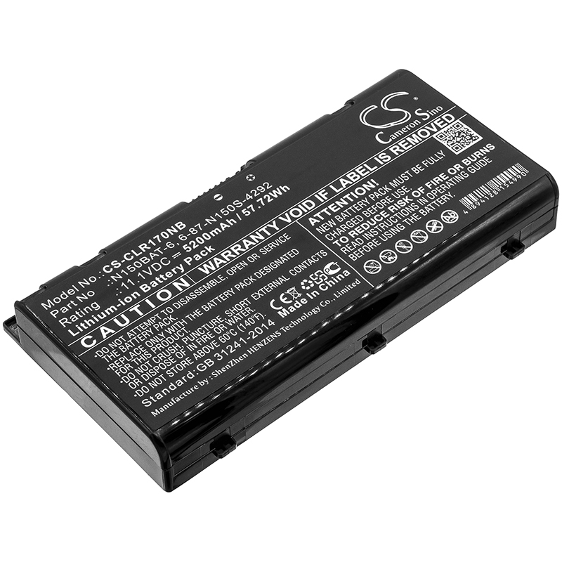 Акумулятор Clevo N150RD, N150RD1, N150RF, N150RF1-G, N150SC, N150SD, N151RD, N151RF, N151SC, N151SD, N155RD, N155RD1, N155RF, N155RF1-G, N155SC, N155SD, N170RD, N170RF, N170RF1, N170RF1-G, N170SD