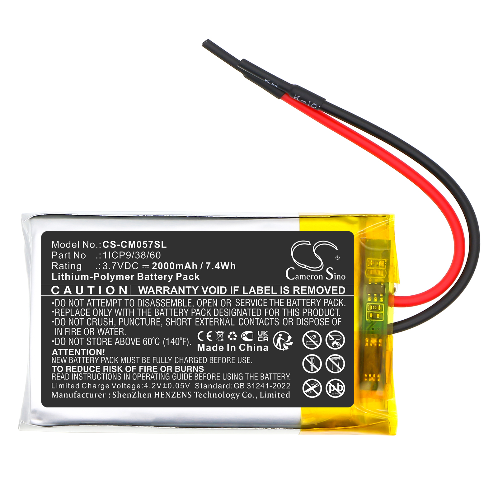 Акумулятор Custom Battery Pack 1ICP9/38/60 - Зображення 3