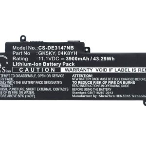 Акумулятор DELL INS13WD-3308T, INS13WD-3508T, INS13WD-3608T, INS13WD-4308T, INS13WD-4508T, INS13WD-5508T, Inspiron 11  3158, Inspiron 11 3000, Inspiron 11 3000 Series (3157), Inspiron 11 3147, Inspiron 11 3147 3000 11.6", Inspiron 11 3148, Inspiron