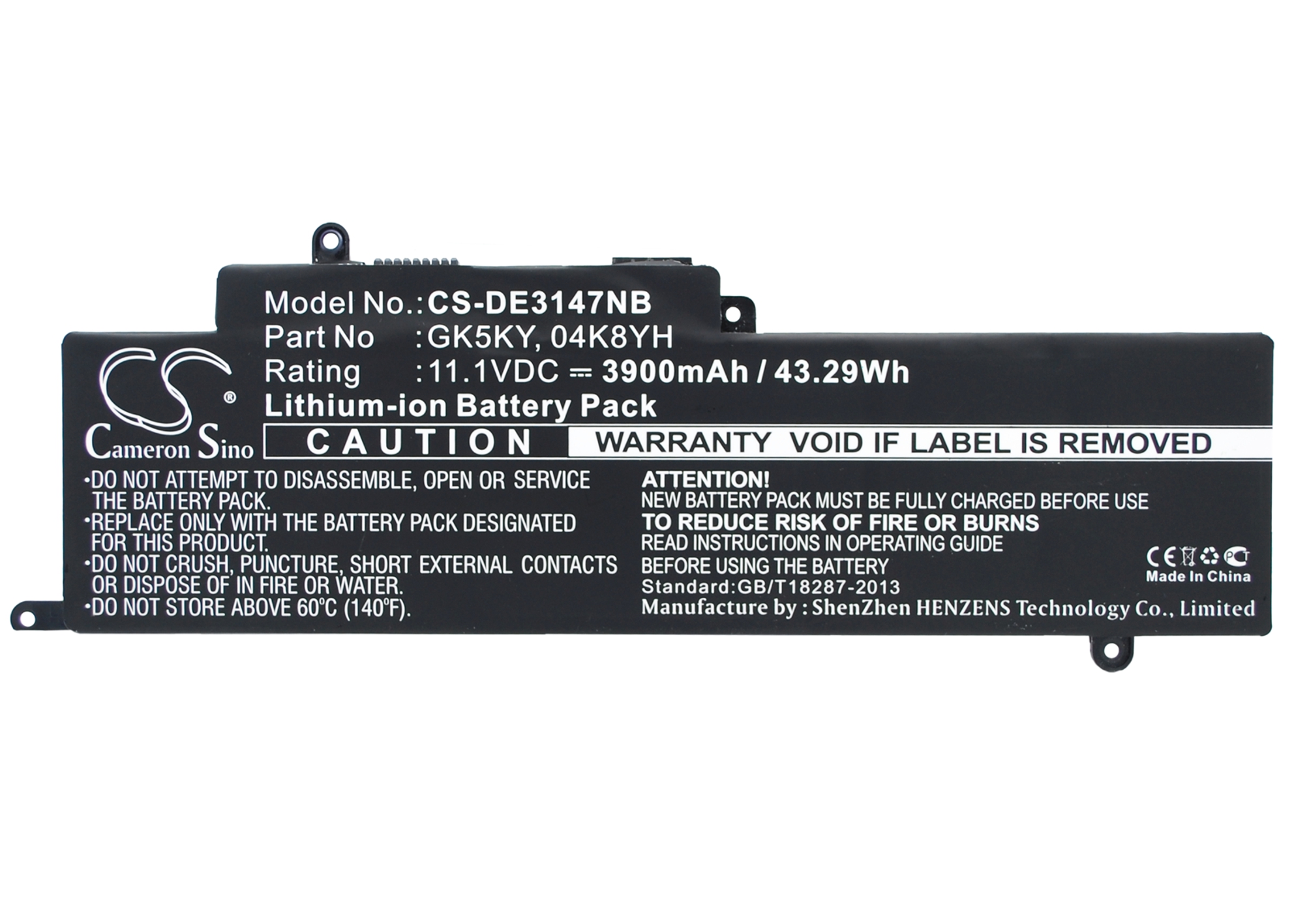 Акумулятор DELL INS13WD-3308T, INS13WD-3508T, INS13WD-3608T, INS13WD-4308T, INS13WD-4508T, INS13WD-5508T, Inspiron 11 3158, Inspiron 11 3000, Inspiron 11 3000 Series (3157), Inspiron 11 3147, Inspiron 11 3147 3000 11.6", Inspiron 11 3148, Inspiron