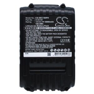 Акумулятор DeWalt 120V MAX, 12V MAX Li-ion, 20V MAX, 60V MAX, CL3.C18S, DCB184, DCB184-XJ, DCB184-XR, DCD700, DCD710, DCD710D2-QW, DCD710N, DCD710S2, DCD740, DCD740B, DCD771, DCD776, DCD780, DCD780B, DCD780C2, DCD780L2, DCD780N, DCD785, DCD785C2,