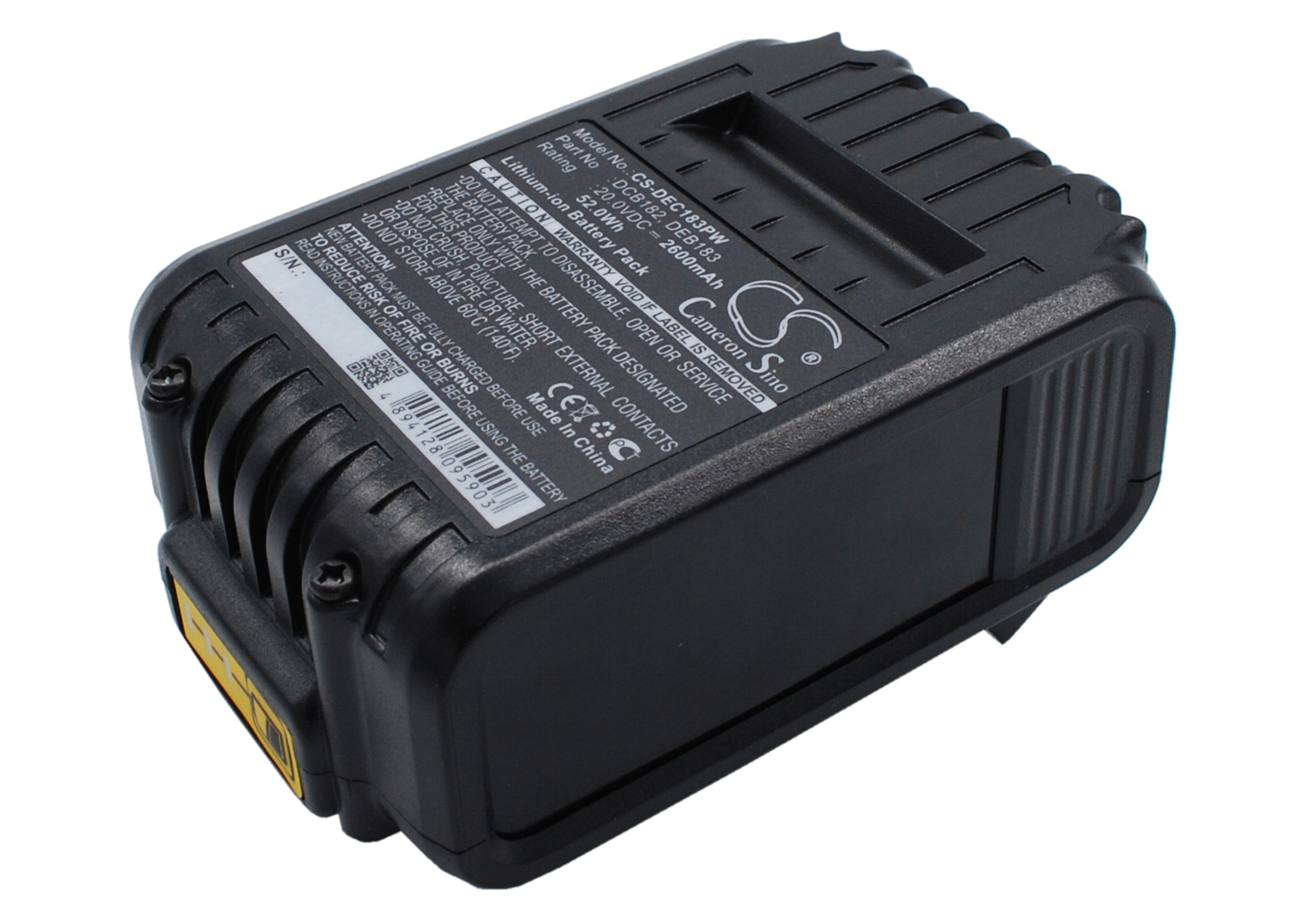 Акумулятор DeWalt 120V MAX, 12V MAX Li-ion, 20V MAX, 60V MAX, CL3.C18S, DCB184, DCB184-XJ, DCB184-XR, DCD700, DCD710, DCD710D2-QW, DCD710N, DCD710S2, DCD740, DCD740B, DCD771, DCD776, DCD780, DCD780B, DCD780C2, DCD780L2, DCD780N, DCD785, DCD785C2, - Зображення 3