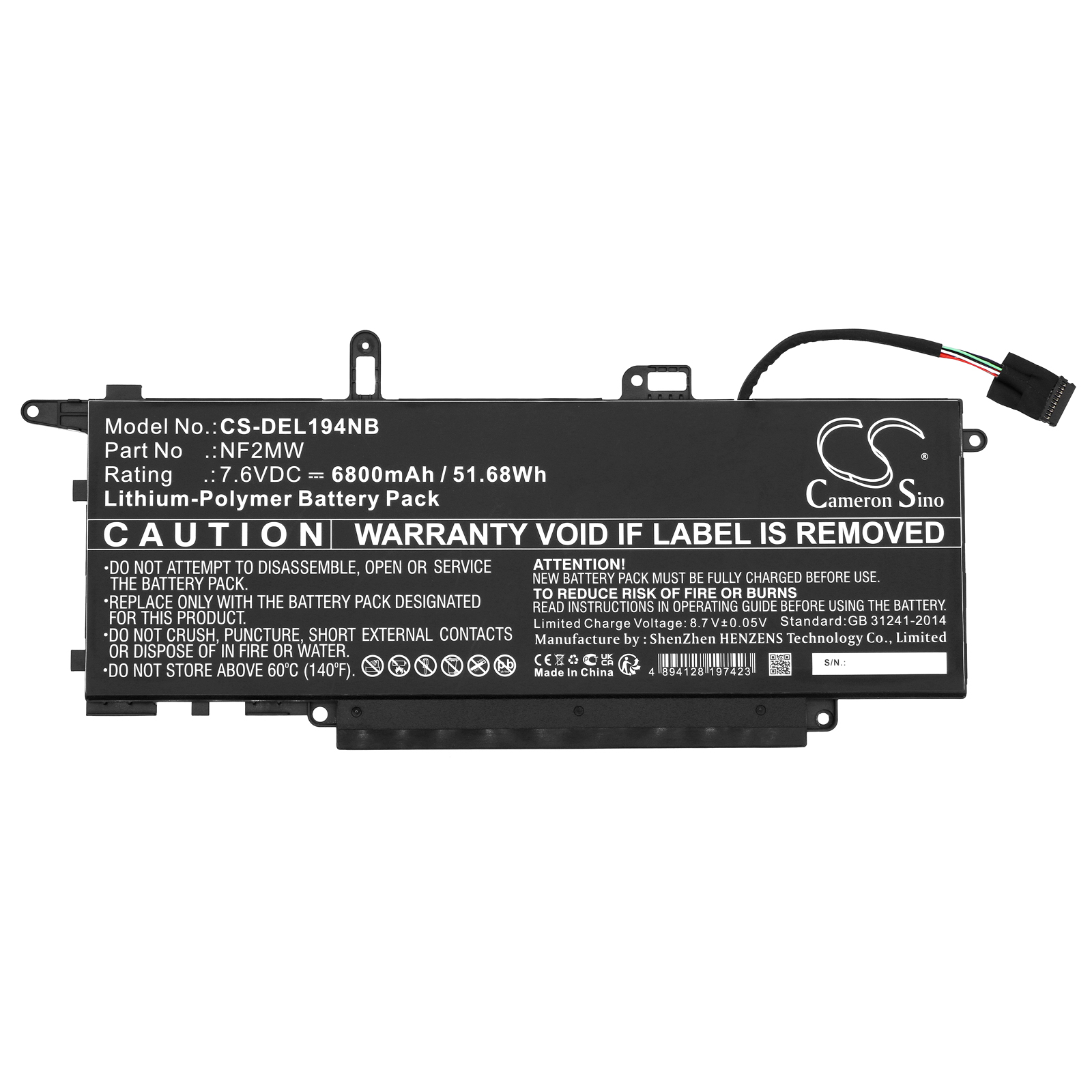 Акумулятор DELL Latitude 14 9410 27M6V, Latitude 14 9410 28HYM, Latitude 14 9410 2-in-1, Latitude 14 9410 40DHN, Latitude 14 9410 6C4C9, Latitude 14 9410 9N7GH, Latitude 14 9410 C6RC2, Latitude 14 9410 CGKTC, Latitude 14 9410 DVHYM, Latitude 14 9410 - Зображення 3