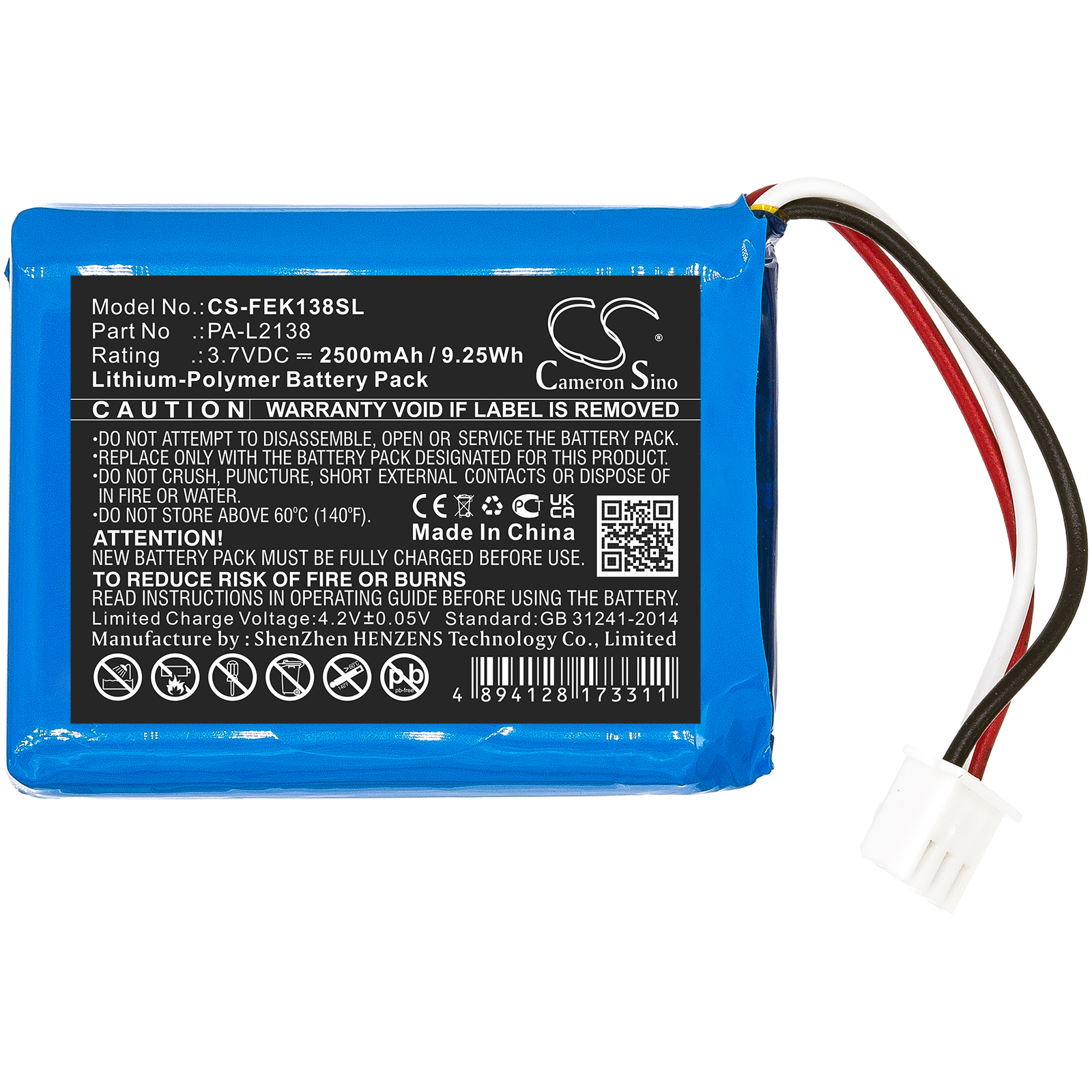 Акумулятор Fey Elektronik PA-L2138 - Зображення 3