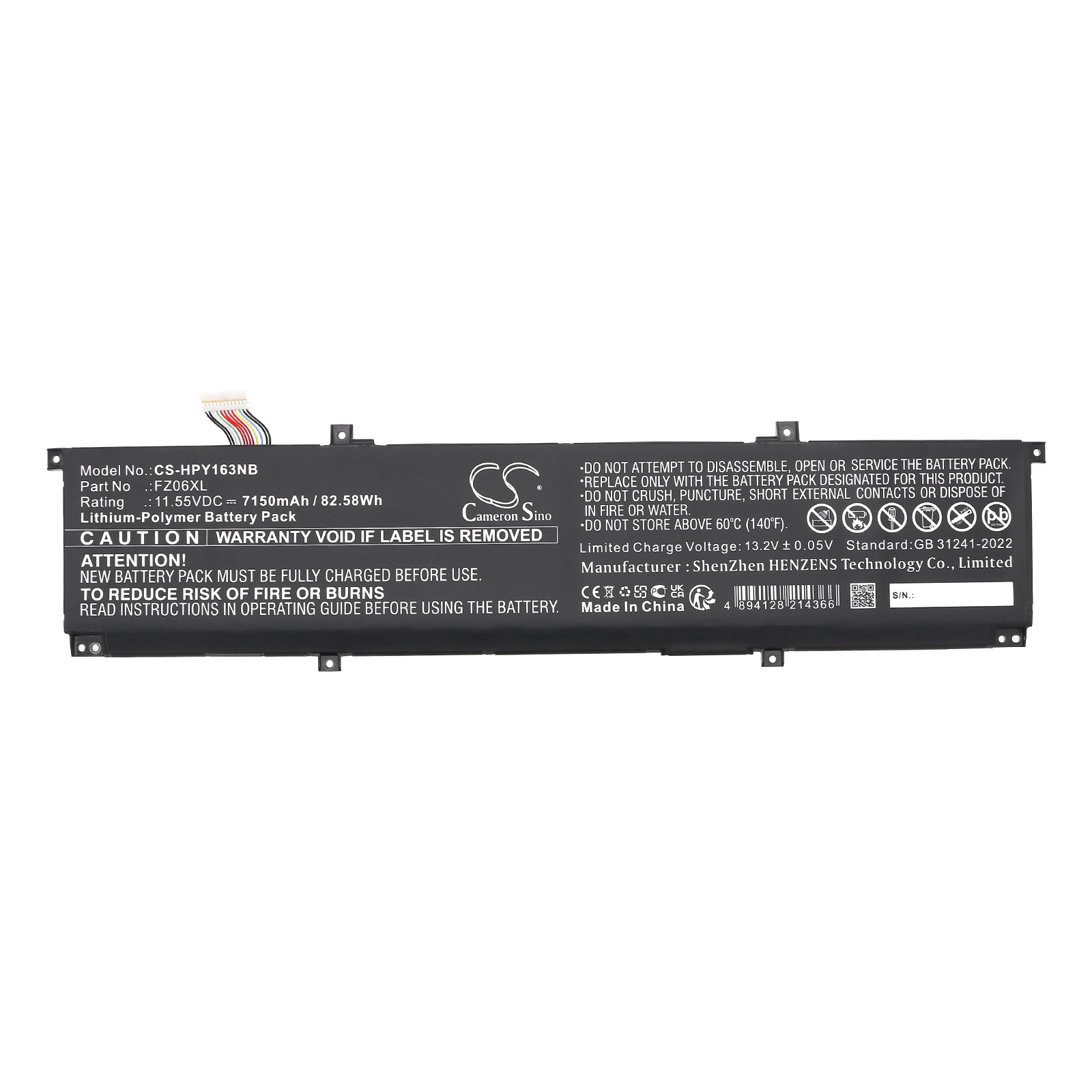 Акумулятор HP 16-f0035nr, 16t-f000, ENVY 16-H0000CI, ENVY 16-H0000NA, ENVY 16-H0000NC, ENVY 16-H0000NE, ENVY 16-H0000NH, ENVY 16-H0000NI, ENVY 16-H0000NK, ENVY 16-H0000NO, ENVY 16-H0000NP, ENVY 16-H0000NS, ENVY 16-H0000NV, ENVY 16-H0000NZ, ENVY - Зображення 3