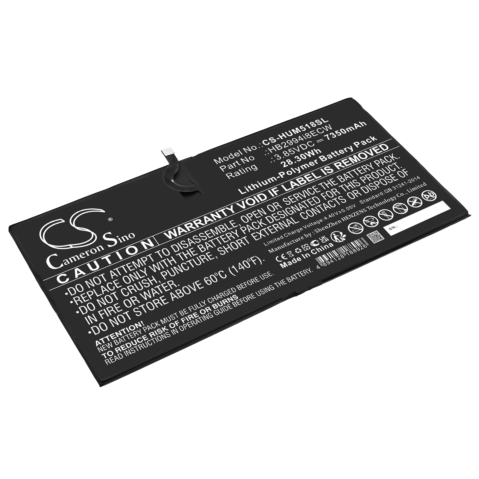 Акумулятор Huawei CMR-AL09, CMR-AL19, CMR-W09, MediaPad M5 10.8, MediaPad M5 Pro 10.8
