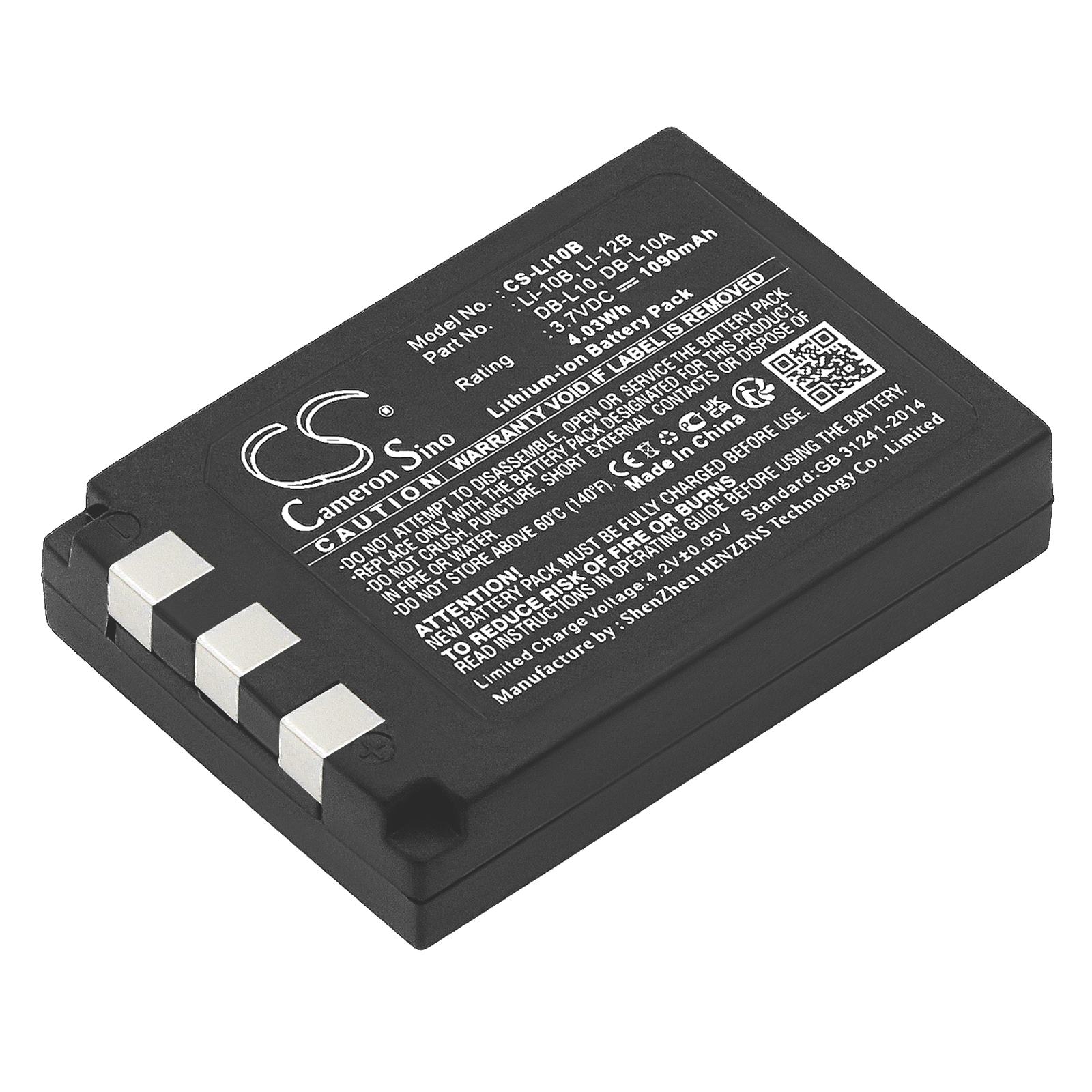 Акумулятор Sanyo Xact DSC-J1, Xacti DSC-AZ3, Xacti DSC-J2, Xacti DSC-MZ3, Xacti VPC-AZ3, Xacti VPC-AZ3EX, Xacti VPC-J1, Xacti VPC-J1EX, Xacti VPC-J2, Xacti VPC-J2EX, Xacti VPC-MZ3, Xacti VPC-MZ3EX, Xacti VPC-MZ3GX