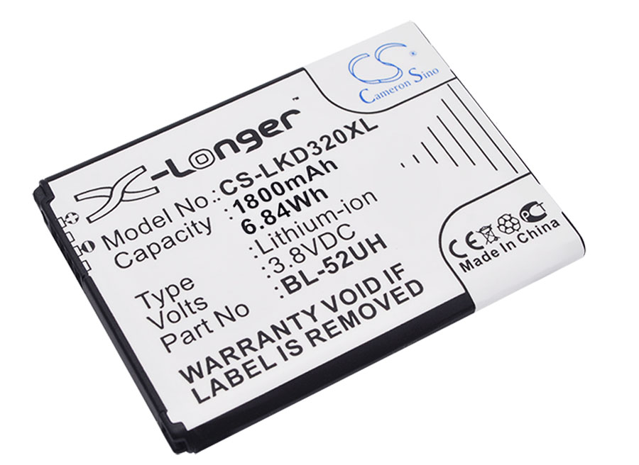 Акумулятор LG D280, D280N, D285, D320, D325, D325 Dual, D325 DUAL SIM, D329, Escape 2, H420, H440N, H440Y, H443, L Fino, L41C, L65, L70, LS620, MS323, Optimus Exceed 2, Optimus Exceed II, Optimus L65, Optimus L70, Pulse, Realm, Spirit 4G, Ultimate