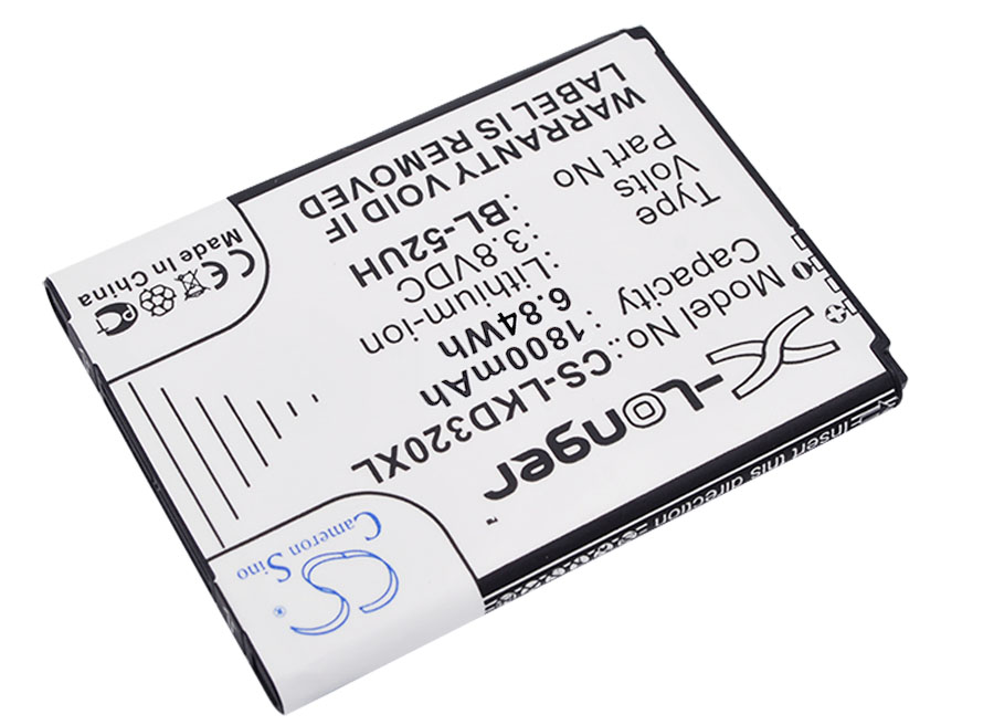 Акумулятор LG D280, D280N, D285, D320, D325, D325 Dual, D325 DUAL SIM, D329, Escape 2, H420, H440N, H440Y, H443, L Fino, L41C, L65, L70, LS620, MS323, Optimus Exceed 2, Optimus Exceed II, Optimus L65, Optimus L70, Pulse, Realm, Spirit 4G, Ultimate - Зображення 2