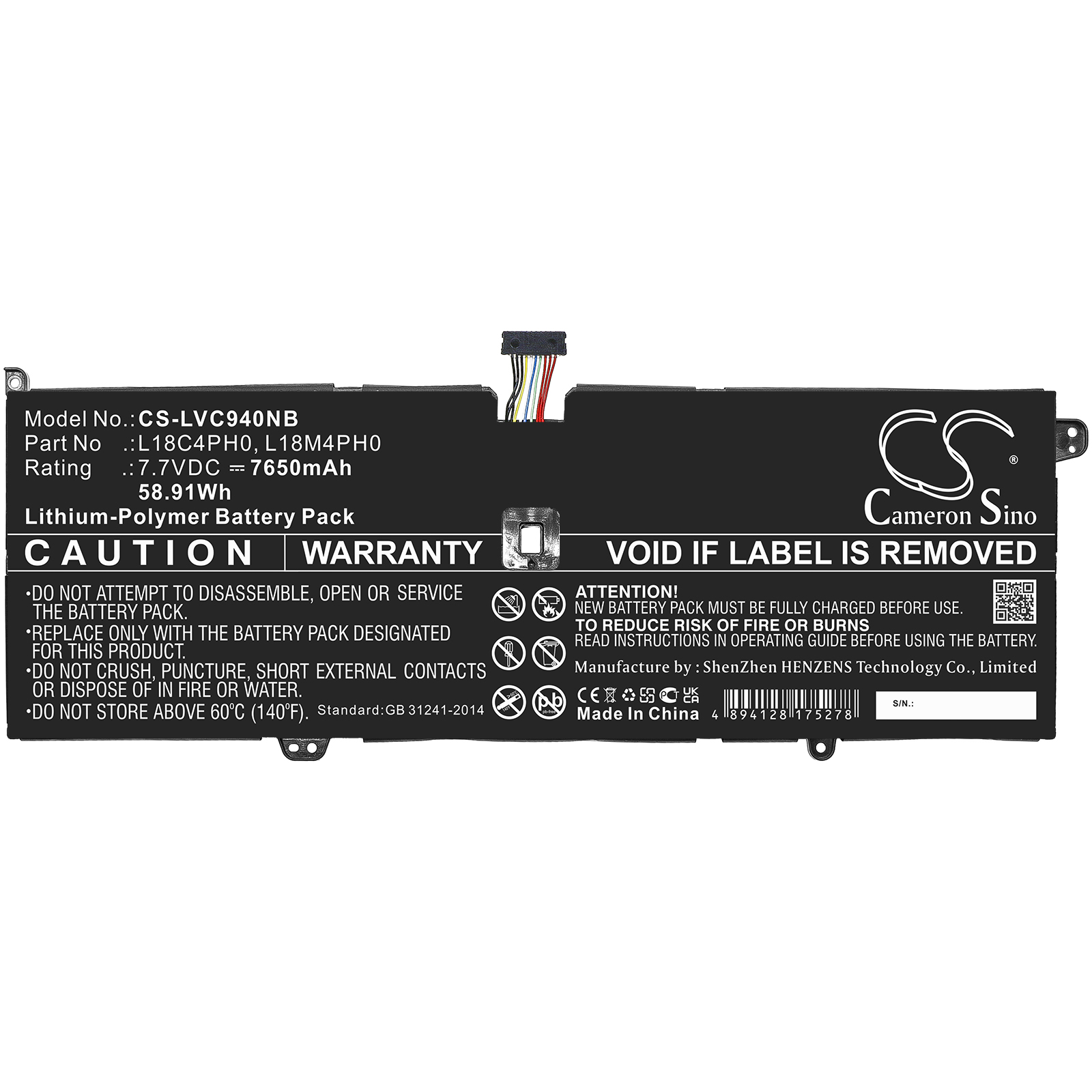 Акумулятор Lenovo Yoga C940 SP/A, Yoga C940-14IIL, Yoga C940-14IIL 81Q90007PH, Yoga C940-14IIL 81Q9000BGJ, Yoga C940-14IIL 81Q9000KAU, Yoga C940-14IIL 81Q9000MUS, Yoga C940-14IIL 81Q9000PMH, Yoga C940-14IIL 81Q9000SCK, Yoga C940-14IIL 81Q9000UCK, - Зображення 3