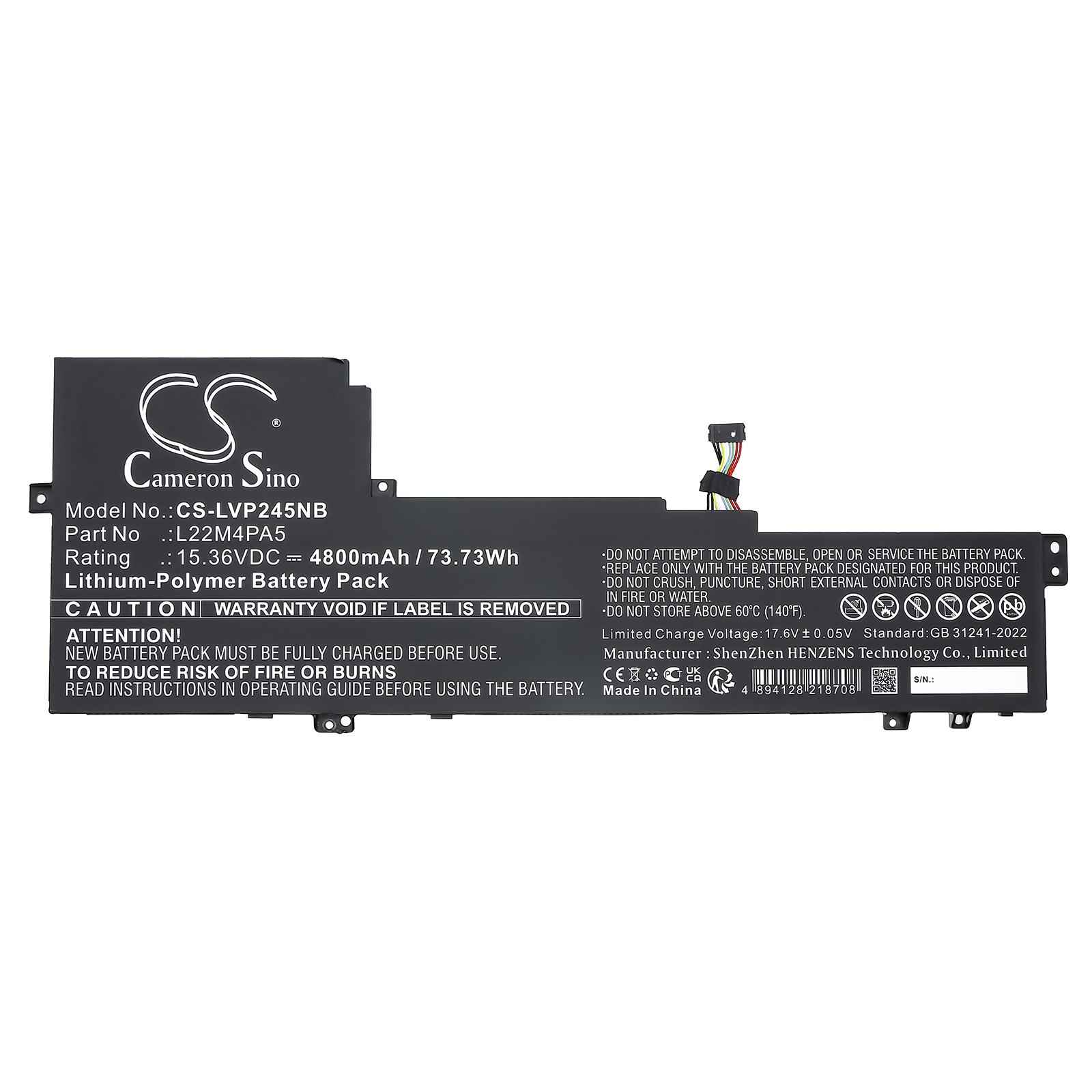 Акумулятор Lenovo IdeaPad Slim 5 16ABR8, IdeaPad Slim 5 16ABR8 82XG0001, IdeaPad Slim 5 16ABR8 82XG0002, IdeaPad Slim 5 16ABR8 82XG0003, IdeaPad Slim 5 16ABR8 82XG0004, IdeaPad Slim 5 16ABR8 82XG0005, IdeaPad Slim 5 16ABR8 82XG0006, IdeaPad Slim 5 - Зображення 3