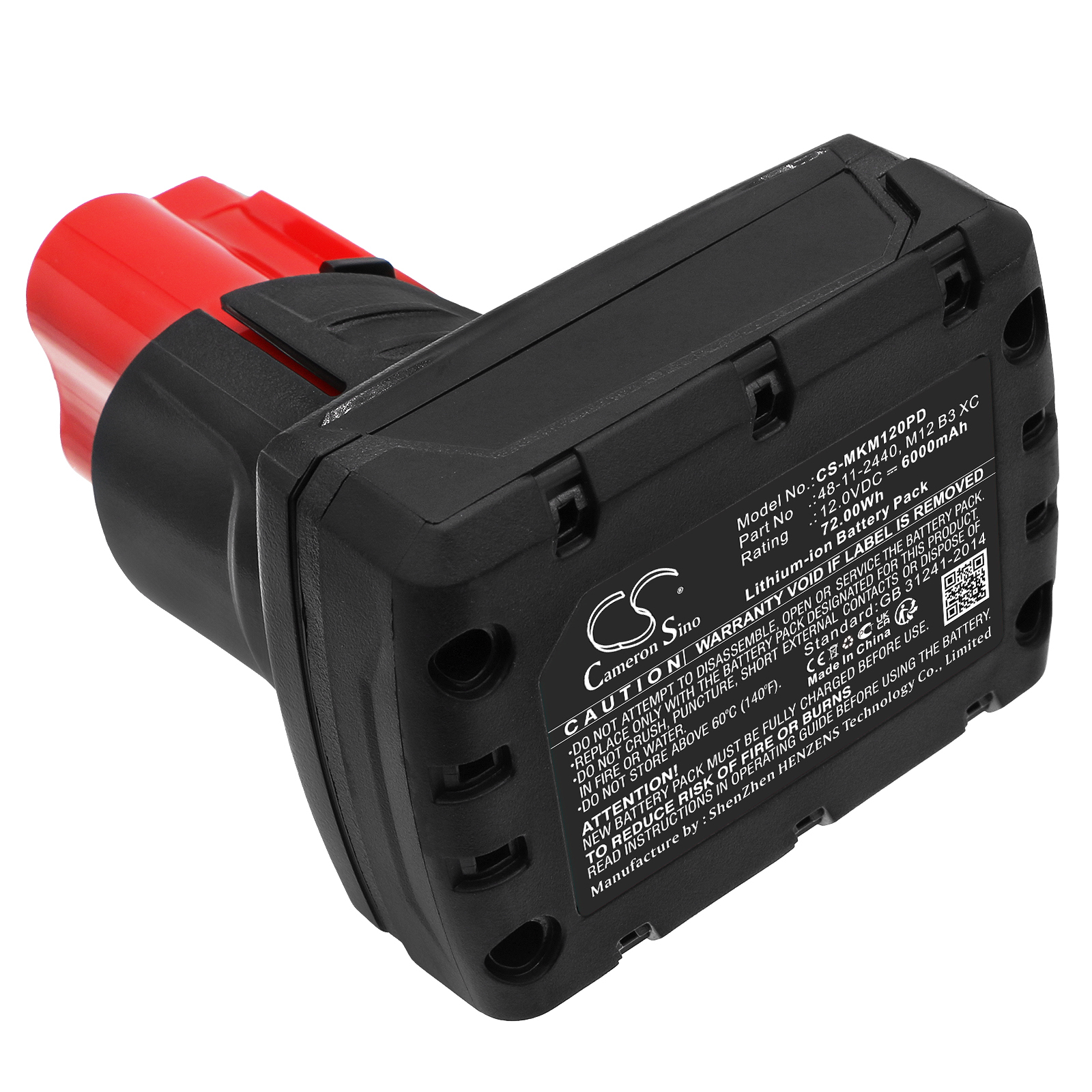 Акумулятор Milwaukee C12 FM, C12 HZ, C12 HZ-0, C12 HZ-202C, C12 JSR, C12 JSR-0, C12 LTGE, C12 MT, C12 MT-0, C12 MT-202B, C12 MT-402B, C12 PC, C12 PC-0, C12 PN, C12 PN-0, C12 PPC, C12 PPC-0, C12 PXP, C12 PXP-I06202C, C12 PXP-I10202C, C12 PXP-N202C, - Зображення 3