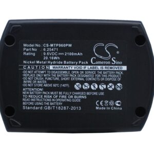 Акумулятор Metabo BS 9.6, BS9.6, BSP9.6, BSZ9.6, BSZ9.6 Air cooled, BSZ9.6IM Plus, BZ9.6SP, Implus, KSA9.6, SB9.6, SBP9.6, SBT9.6, ULA 9.6