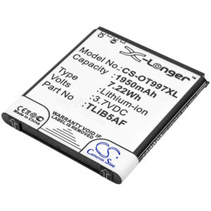 Акумулятор Alcatel Linkzone 41, Linkzone 5271, LinkZone MW40, LinkZone MW40CJ, LinkZone MW40V, LinkZone MW40VD, LinkZone MW41NF, MW40, MW40CJ, MW40V, MW40VD, MW41, MW41MP, MW41TM, One Touch 5035, One Touch 5035D, One Touch 997, One Touch 997D, One