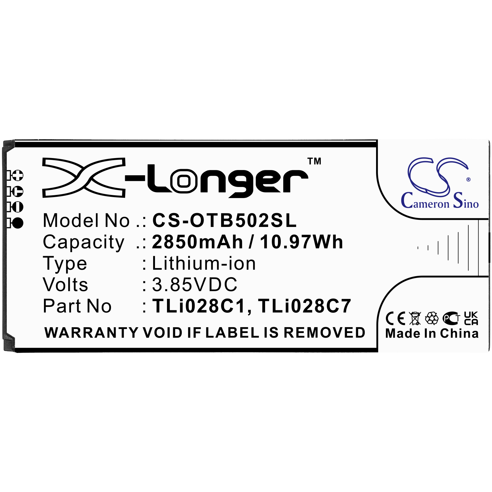 Акумулятор Alcatel 1B 2020, OT-5002A, OT-5002D, OT-5002D_EEA, OT-5002F, OT-5002H, OT-5002H_EEA, OT-5002I, OT-5002M, OT-5002R, OT-5002S, OT-5002X - Зображення 3