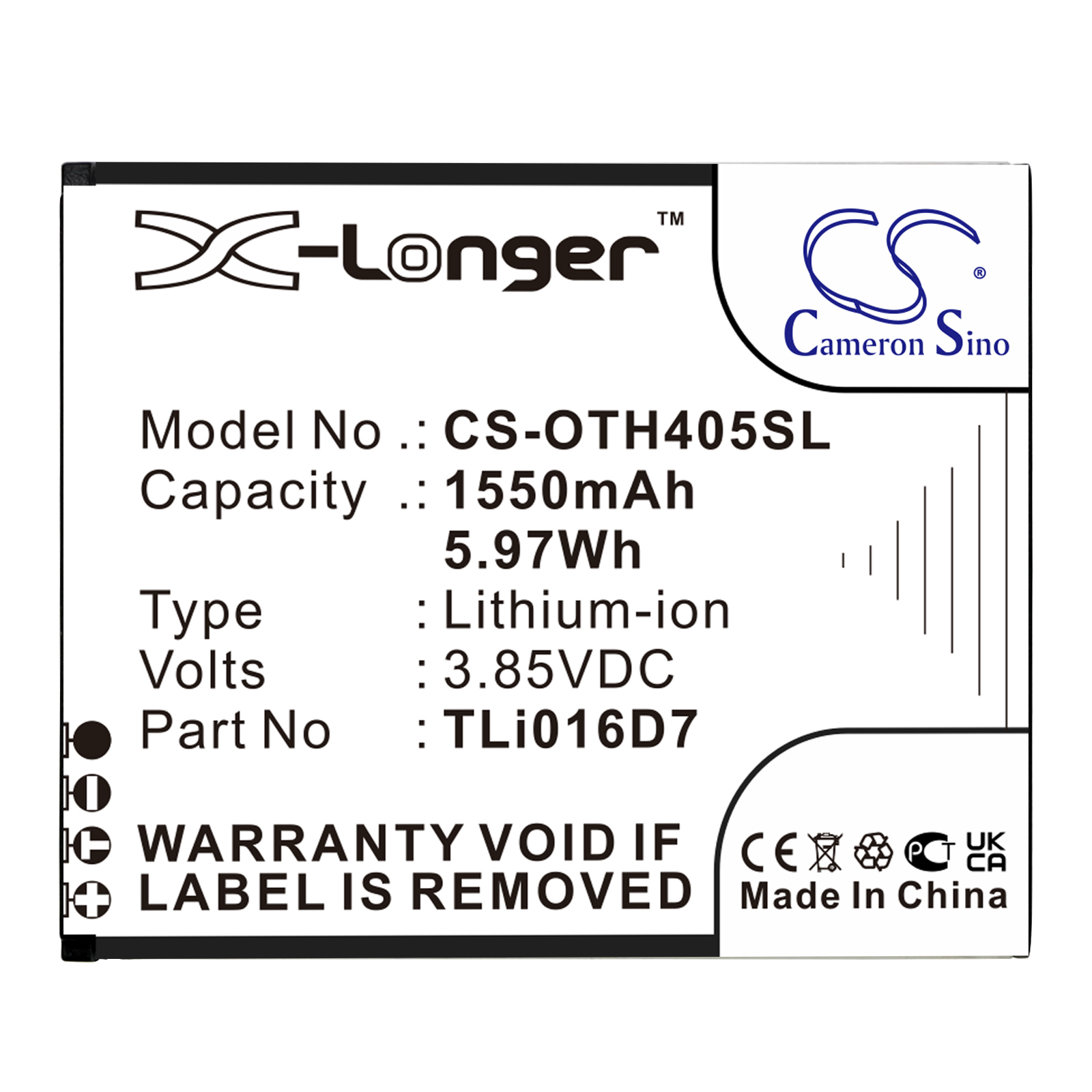 Акумулятор Alcatel OT-4055J, OT-4055U, U3 2018 4G - Зображення 3