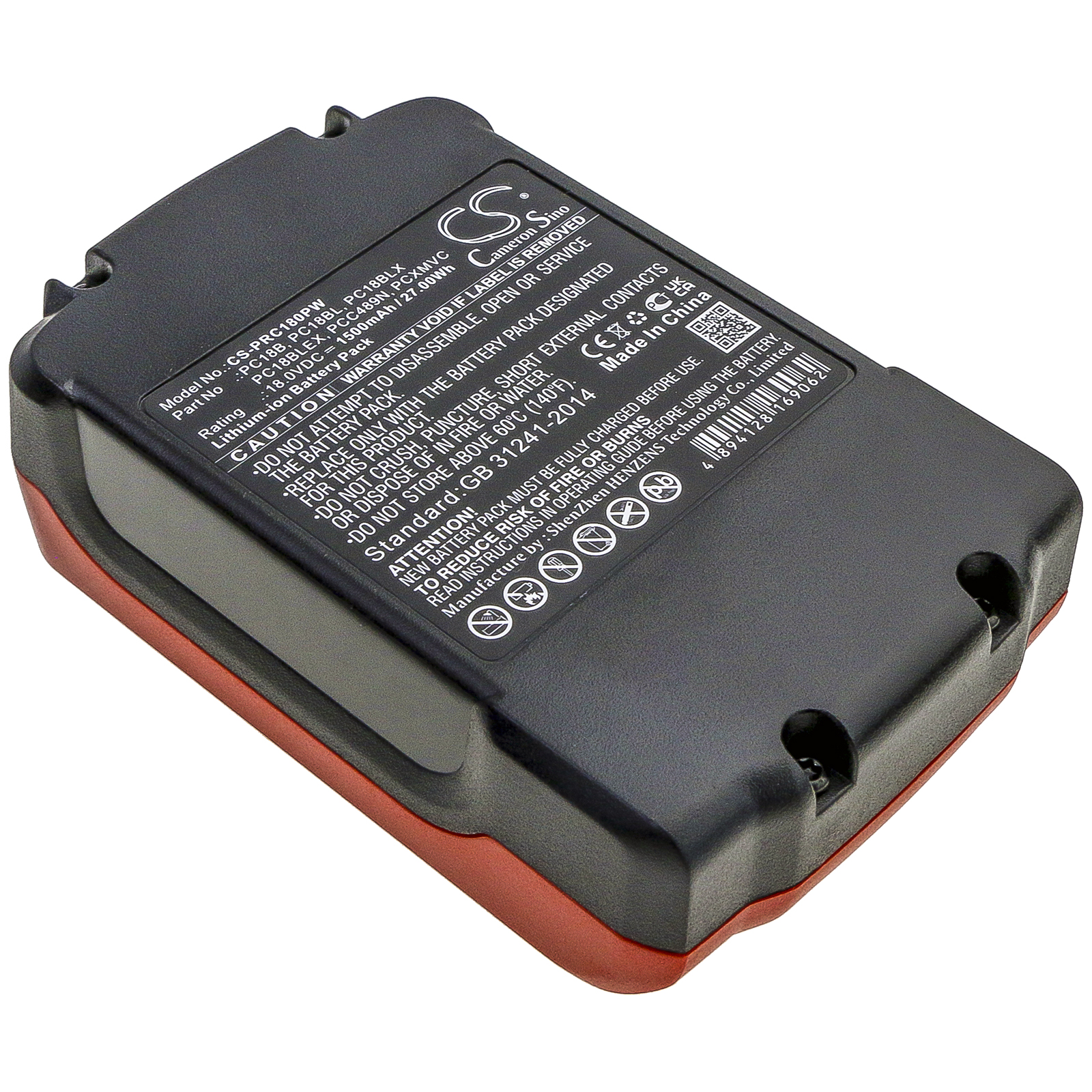 Акумулятор Porter Cable PC1800D, PC1800L, PC1800RS, PC1801D, PC186C, PC18CS, PC18ID