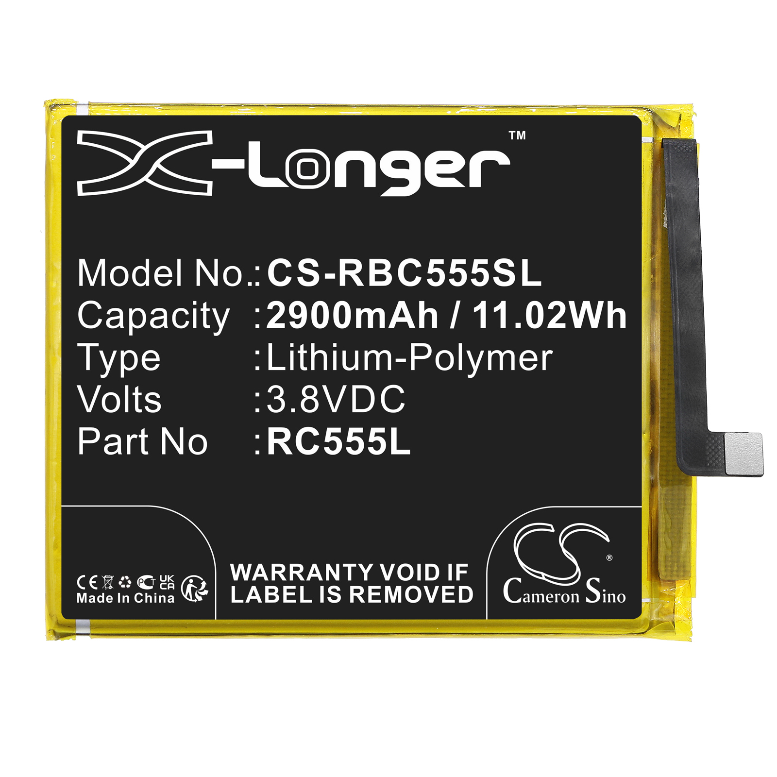 Акумулятор Orbic A1203, ORB555LBVZPP, RC555L, Wonder - Зображення 3