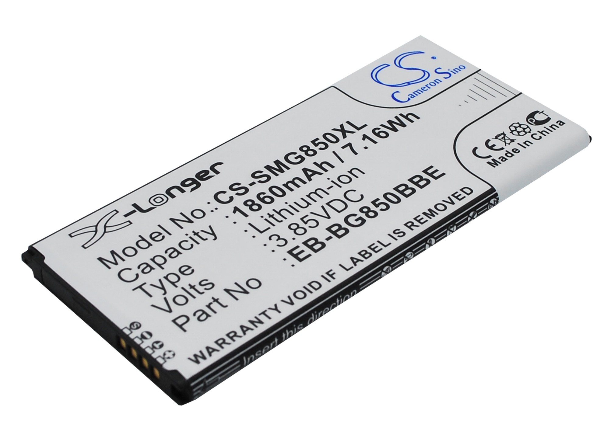 Акумулятор Samsung Galaxy Alpha, Galaxy Alpha LTE-A, SM-G850, SM-G8508, SM-G8508S, SM-G8509v, SM-G850A, SM-G850F, SM-G850T, SM-S801 - Зображення 2