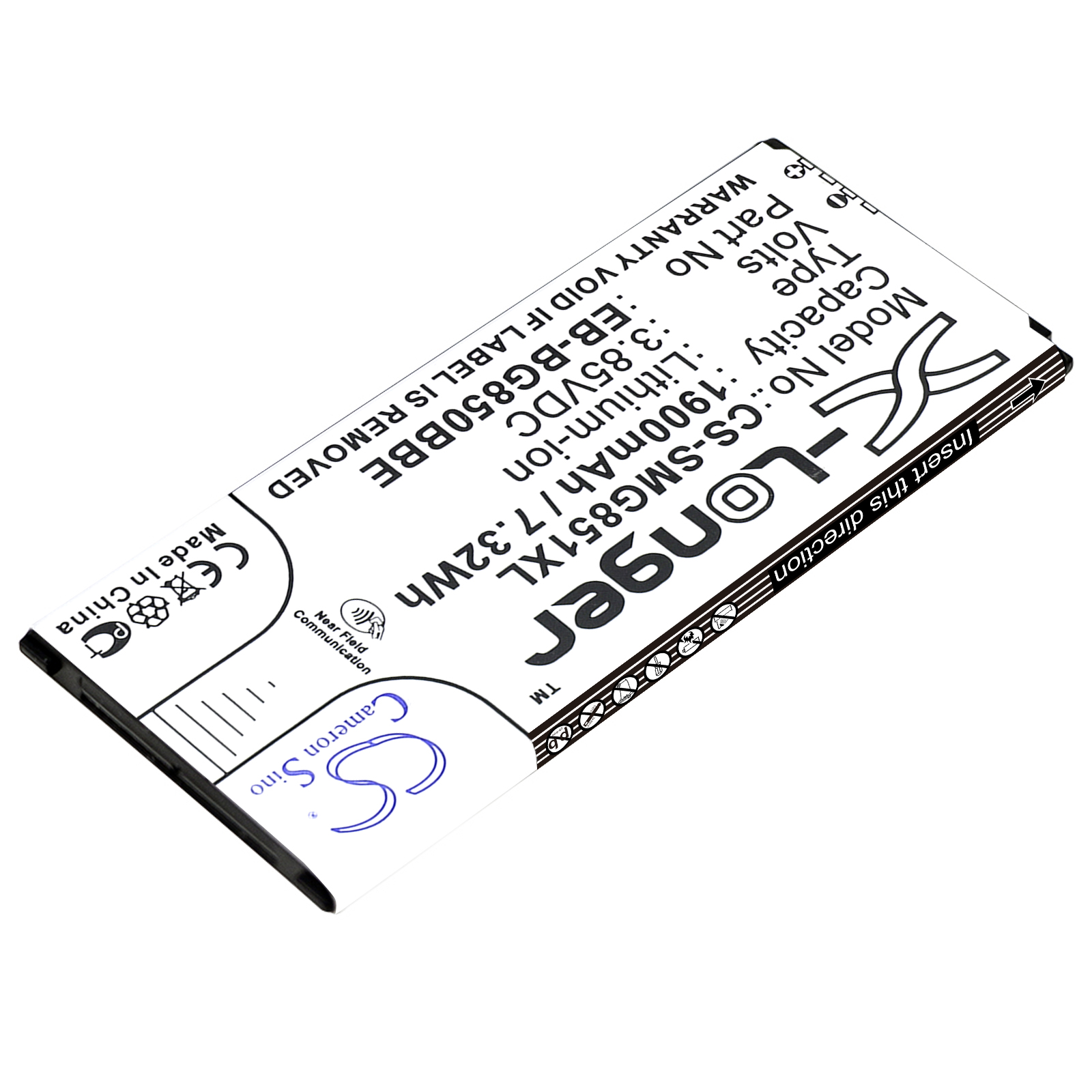 Акумулятор Samsung Galaxy Alpha, Galaxy Alpha LTE-A, SM-G850, SM-G8508, SM-G8508S, SM-G8509v, SM-G850A, SM-G850F, SM-G850T, SM-S801 - Зображення 2