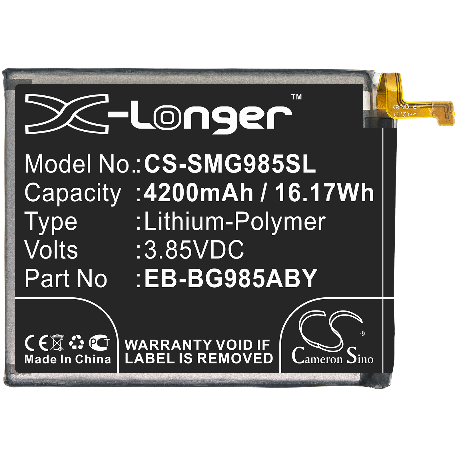 Акумулятор Samsung Galaxy S20 Plus, SC-52A, SGH-N805, SM-G985F SM-G986B, SM-G985F/DS, SM-G986DS, SM-G986J, SM-G986N - Зображення 3