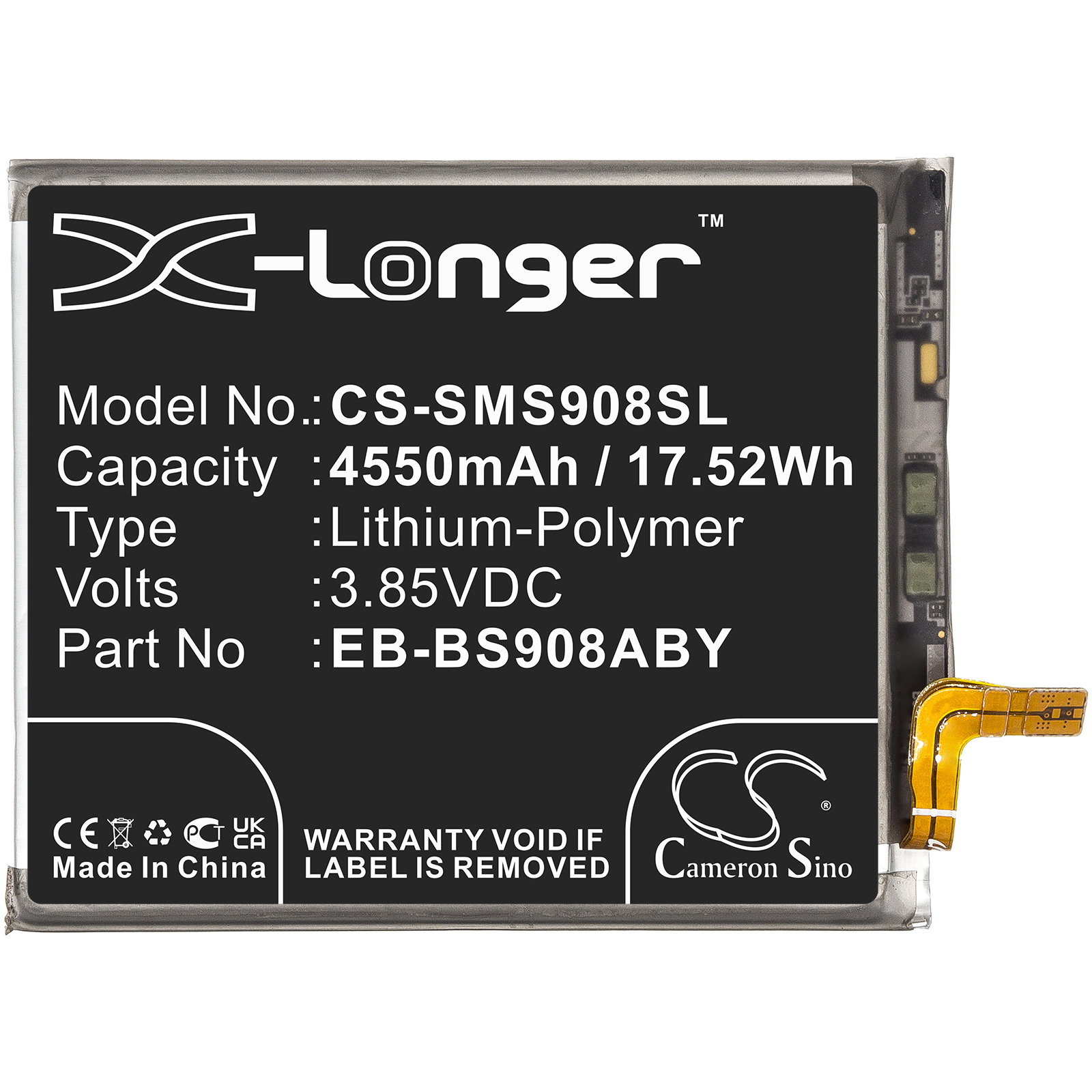 Акумулятор Samsung Galaxy S22 Ultra 5G, SM-S906W, SM-S9080, SM-S908B/DS, SM-S908E/DS, SM-S908N - Зображення 3