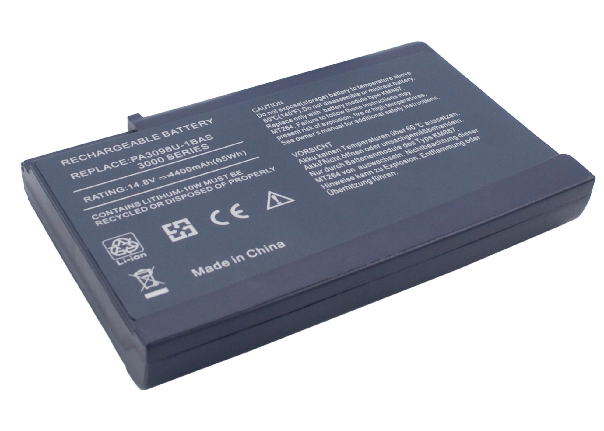 Акумулятор Toshiba Satellite 1200, Satellite 1200-S121, Satellite 1200-S122, Satellite 1200-S252, Satellite 3000, Satellite 3000-100, Satellite 3000-214, Satellite 3000-400, Satellite 3000-514, Satellite 3000-601, Satellite 3000-S304, Satellite - Зображення 3