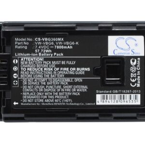 Акумулятор Panasonic AG-AC130, AG-AC130A, AG-AC130AEJ, AG-AC130AP, AG-AC160, AG-AC160A, AG-AC160AEJ, AG-AC160AP, AG-HMC150, AG-HMC153MC, AG-HMC40, AG-HMC70, AG-HMR10, AG-HMR10A, AG-HMR10E, AG-HMR10P, AG-HSC1U, CGA-E625, HDC-DX1, HDC-DX1EG-S,