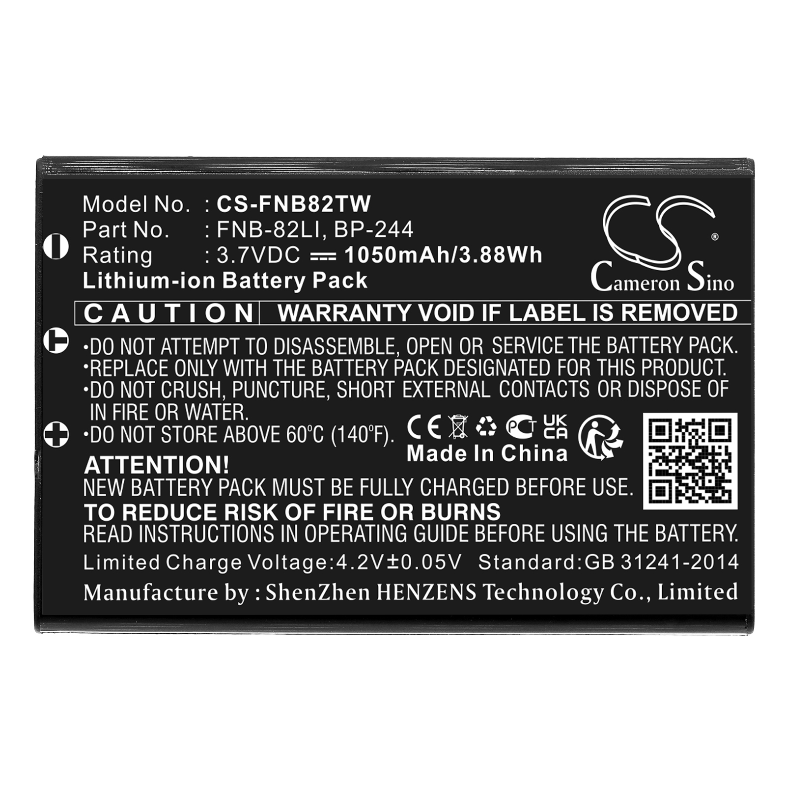 Акумулятор SystemGear MET-1000, MET-1000-101-00 CS-FNB82TW - Зображення 3