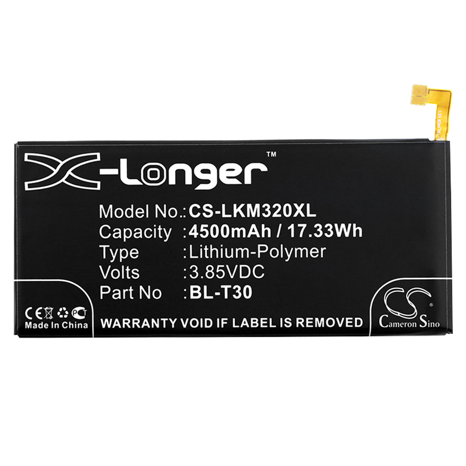 Акумулятор LG Fiesta, Fiesta 2 LTE, Fiesta LTE, K10 Power, K10 Power Dual SIM, K10 Power Dual SIM TD-LTE, L163BL, L63BL, L64VL, M320, M320DSN, M320F, M320N, M320TV, M322, M327, MLV7N, SP320, US601, X Allumage 2, X charge, X Power 2, X Power 2 Dual - Зображення 3