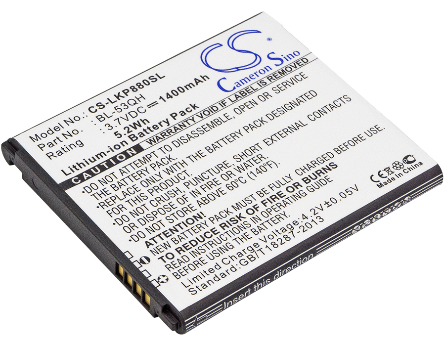 Акумулятор LG Escape, F160K, F-160K, F160L, F-160L, F-160S, H420, L-02E, L20, LGMS870, MS870, Optimus 4X HD, Optimus F5, Optimus L9, Optimus Life, Optimus LTE 2, Optimus LTE II, Optimus Vu II, P760, P769, P875, P880, Spectrum 2, VS930 CS-LKP880SL