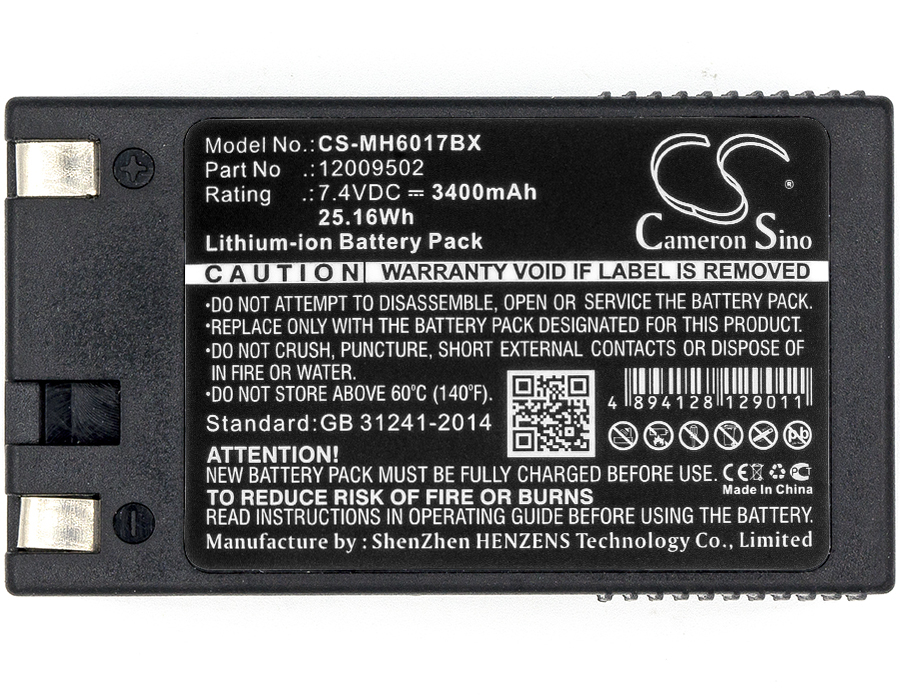 Акумулятор Paxar 6017 Handiprinter, 6032 Pathfinder, 6037 Pathfinder, 6039 Pathfinder, 6057 Pathfinder, 9460 Sierra Sport, MN11L2-G, MN11L3-D CS-MH6017BX - Зображення 3