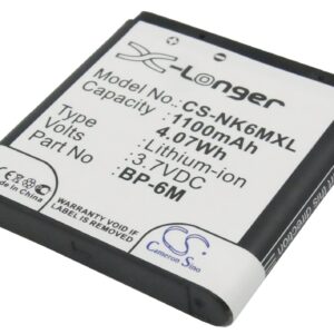 Акумулятор Nokia 3250, 3250 XpressMusic, 6151, 6233, 6234, 6280, 6288, 9300, 9300i, N73, N73 Music Edition, N77, N93 RM-153, N93 RM-55 CS-NK6MXL