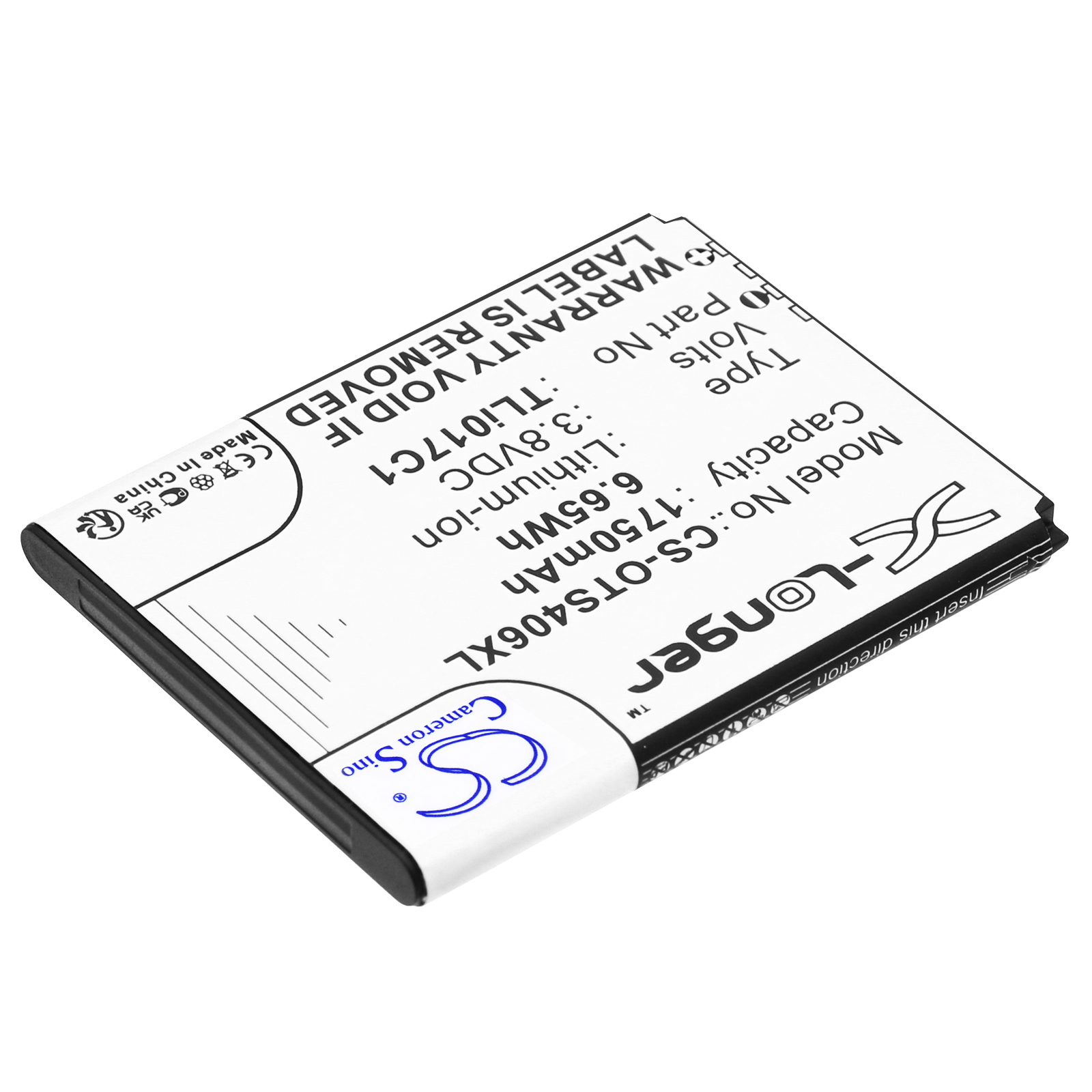 Акумулятор Alcatel 4056SPP, 4058R, One Touch Pop 3 4.5, One Touch Streak, OT-4060, OT-4060A, OT-5017, OT-5017D, OT-5019 CS-OTS406XL - Зображення 2